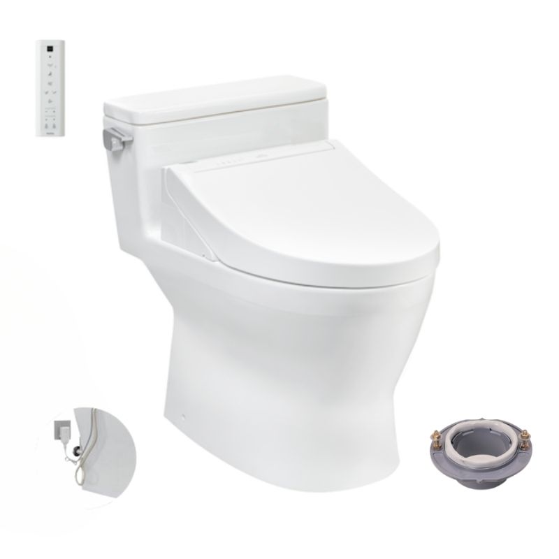 Bàn cầu 1 khối TOTO MS188VKW14 T53P100VR nắp điện tử Washlet C5 TCF24410AAA