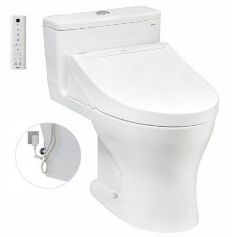 Bàn cầu 1 khối TOTO MS855DW14 nắp điện tử Washlet C5 TCF24410AAA