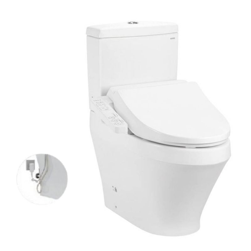 Bàn cầu 2 khối TOTO CS945PDW18 nắp điện tử TCF23710AAA Washlet C2 cơ bản thoát ngang