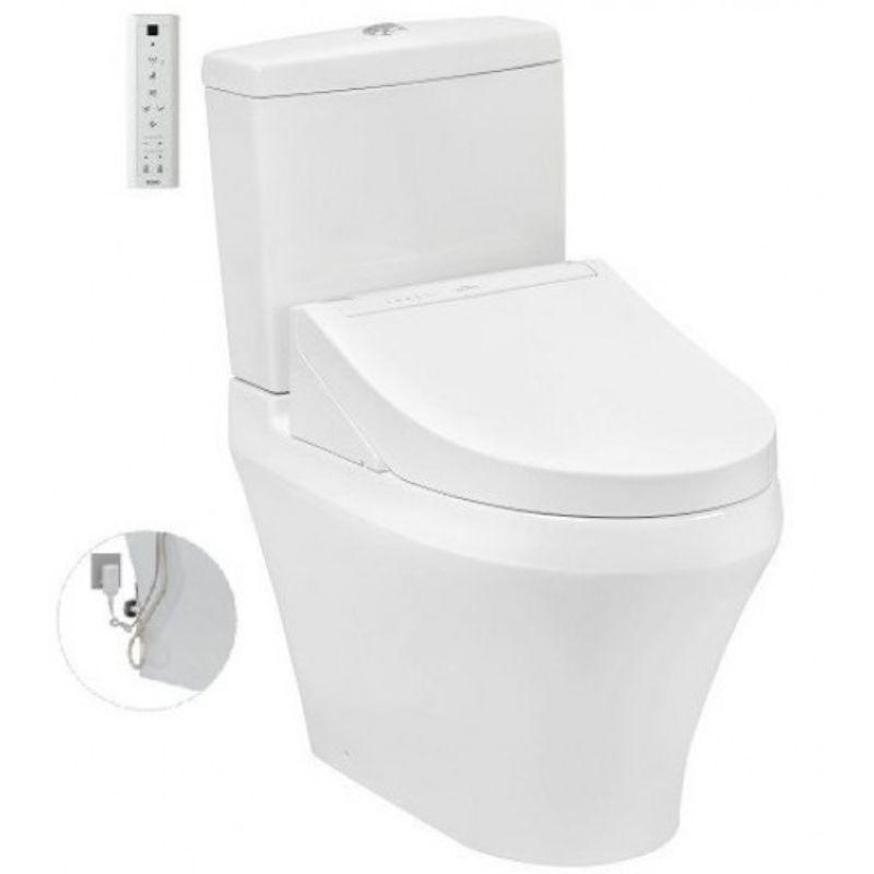 Bàn cầu 2 khối TOTO CS948DW14 nắp điện tử Washlet C5 TCF24410AAA