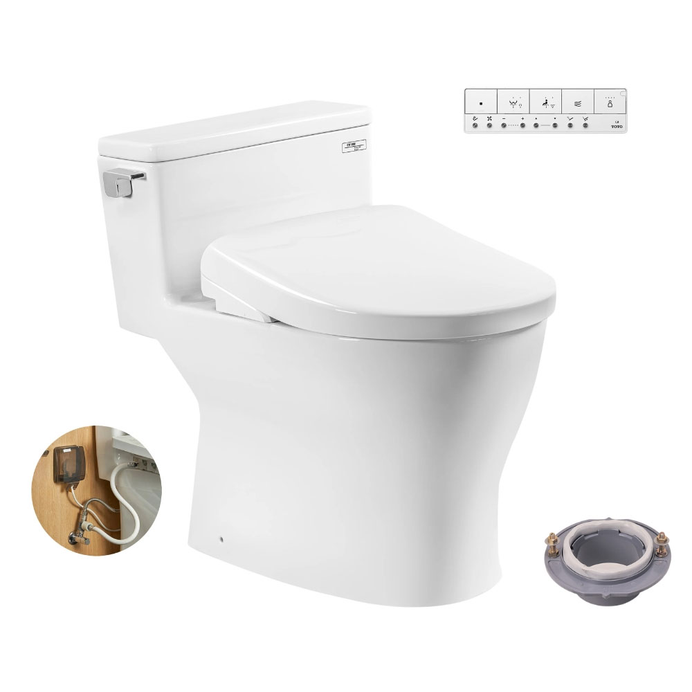 Bàn cầu 1 khối TOTO MS188VKW23#XW T53P100VR nắp điện tử Washlet S7 TCF47360GAA