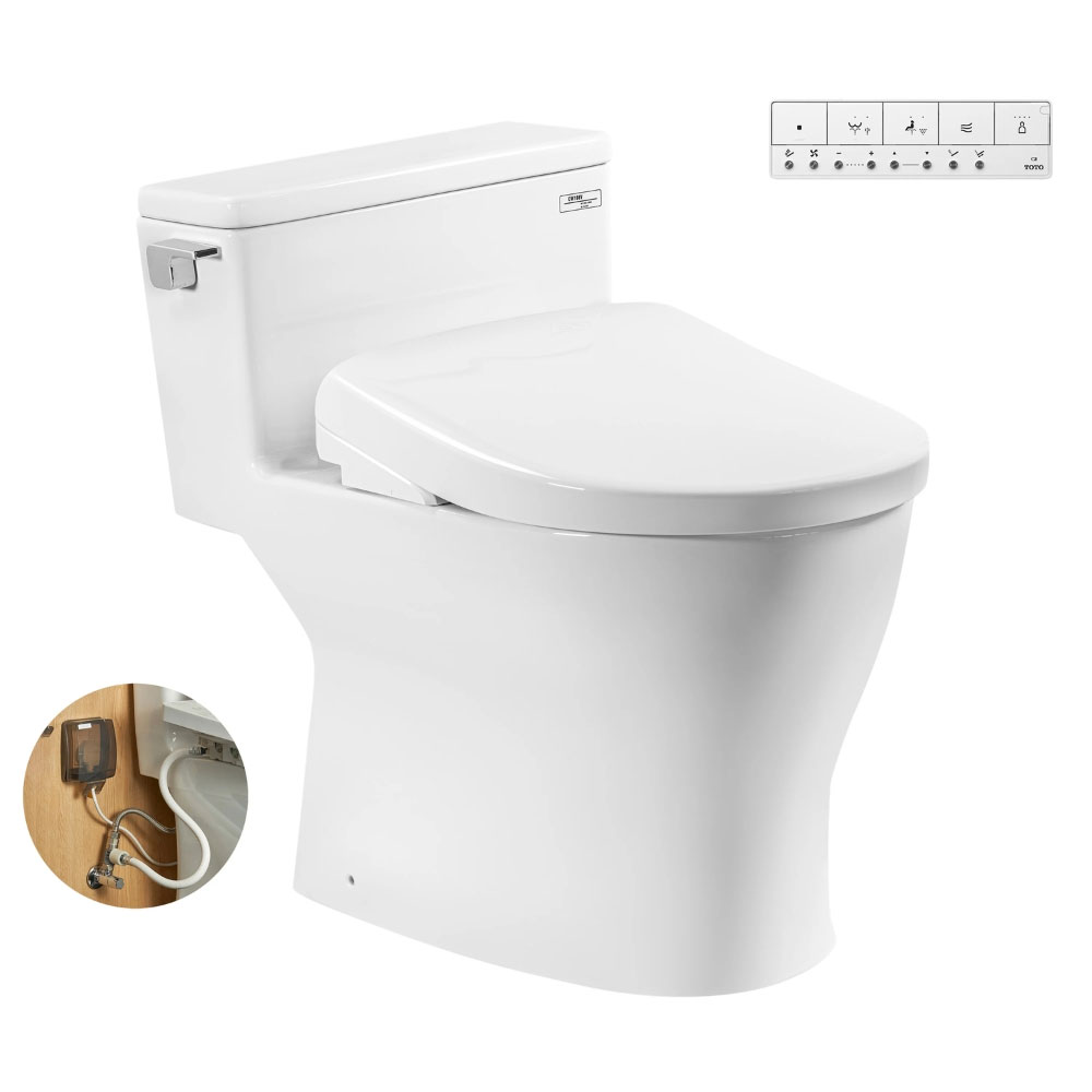 Bàn cầu 1 khối TOTO MS188VKW23#XW nắp điện tử Washlet S7 TCF47360GAA