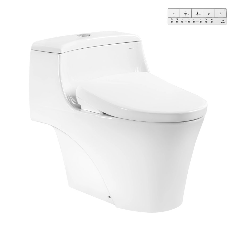 Bàn cầu 1 khối TOTO MS823CDRW23#XW nắp điện tử Washlet S7 TCF47360GAA giấu dây