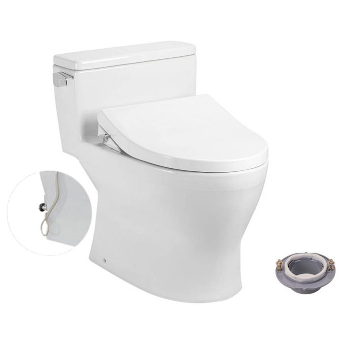 Bồn cầu 1 khối TOTO MS188VKE4#XW T53P100VR nắp rửa cơ TCW1211A