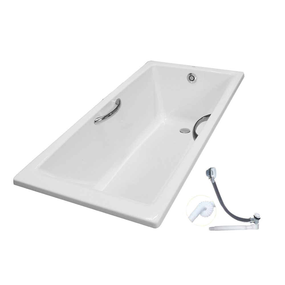 Bồn tắm TOTO PAY1520HV#W TVBF411 nhựa 1m5 tay vịn gồm bộ xả thải