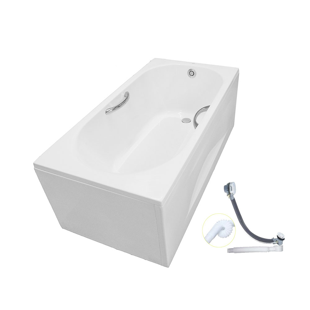 Bồn tắm yếm TOTO PAY1515HVC#W TVBF411 nhựa 1m5 tay vịn gồm bộ xả thải