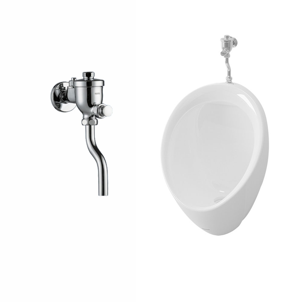 Bồn tiểu nam TOTO U104W/F#W DU601SRR treo tường kèm van xả nhấn