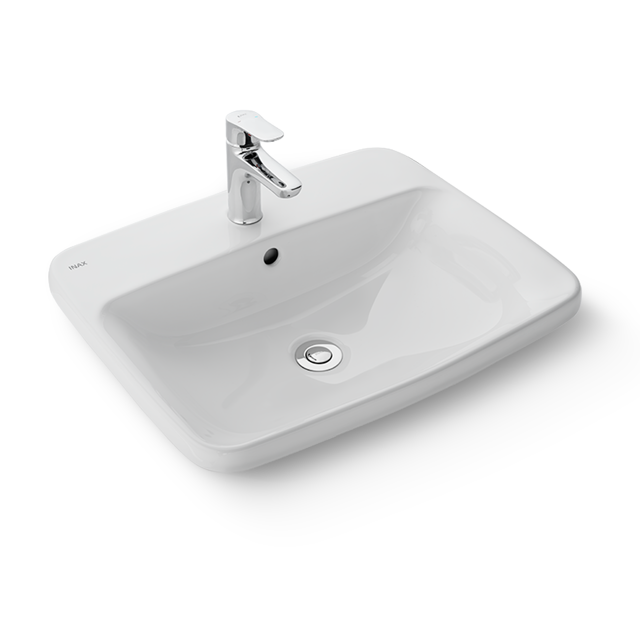 Chậu rửa mặt lavabo dương vành INAX AL-2398V (AL-2398VFC) men Aqua Ceramic