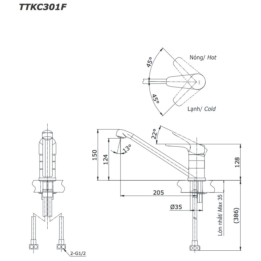 voi-bep-nong-lanh-toto-cres-ttkc301fv