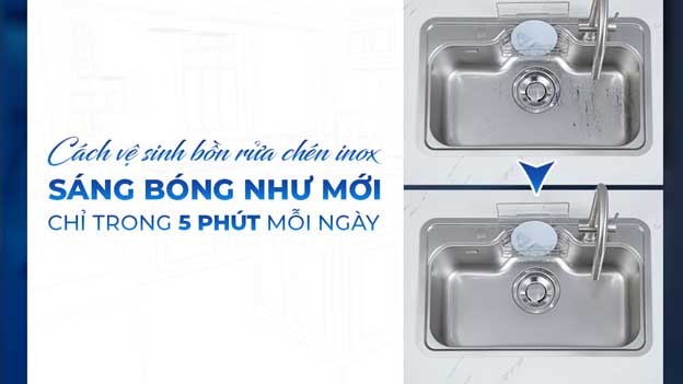 Cách làm sạch chậu rửa sáng bóng như mới trong 5 phút