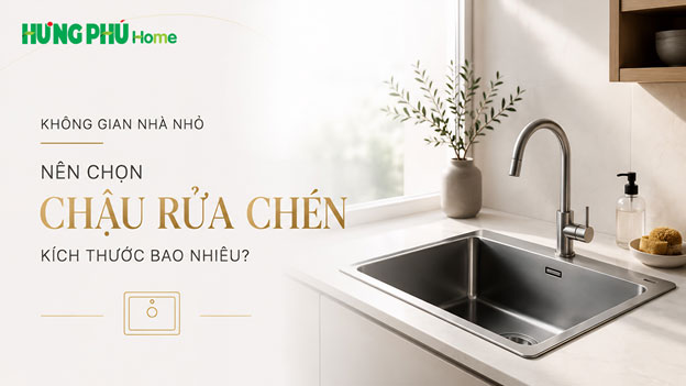 Không gian nhà nhỏ nên chọn chậu rửa chén kích thước bao nhiêu?