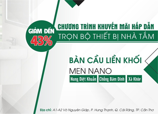 Bùng nổ siêu khuyến mãi 43% trọn bộ thiết bị nhà tắm
